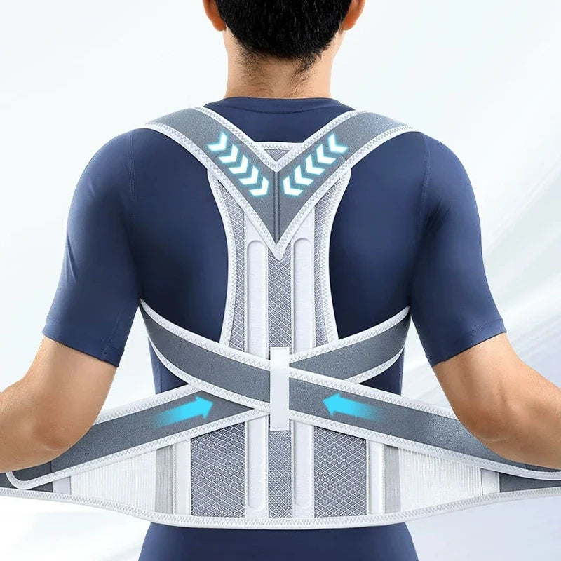 Adjustable Posture Corrector Low Back Support Shoulder Brace Belt for Men Women
