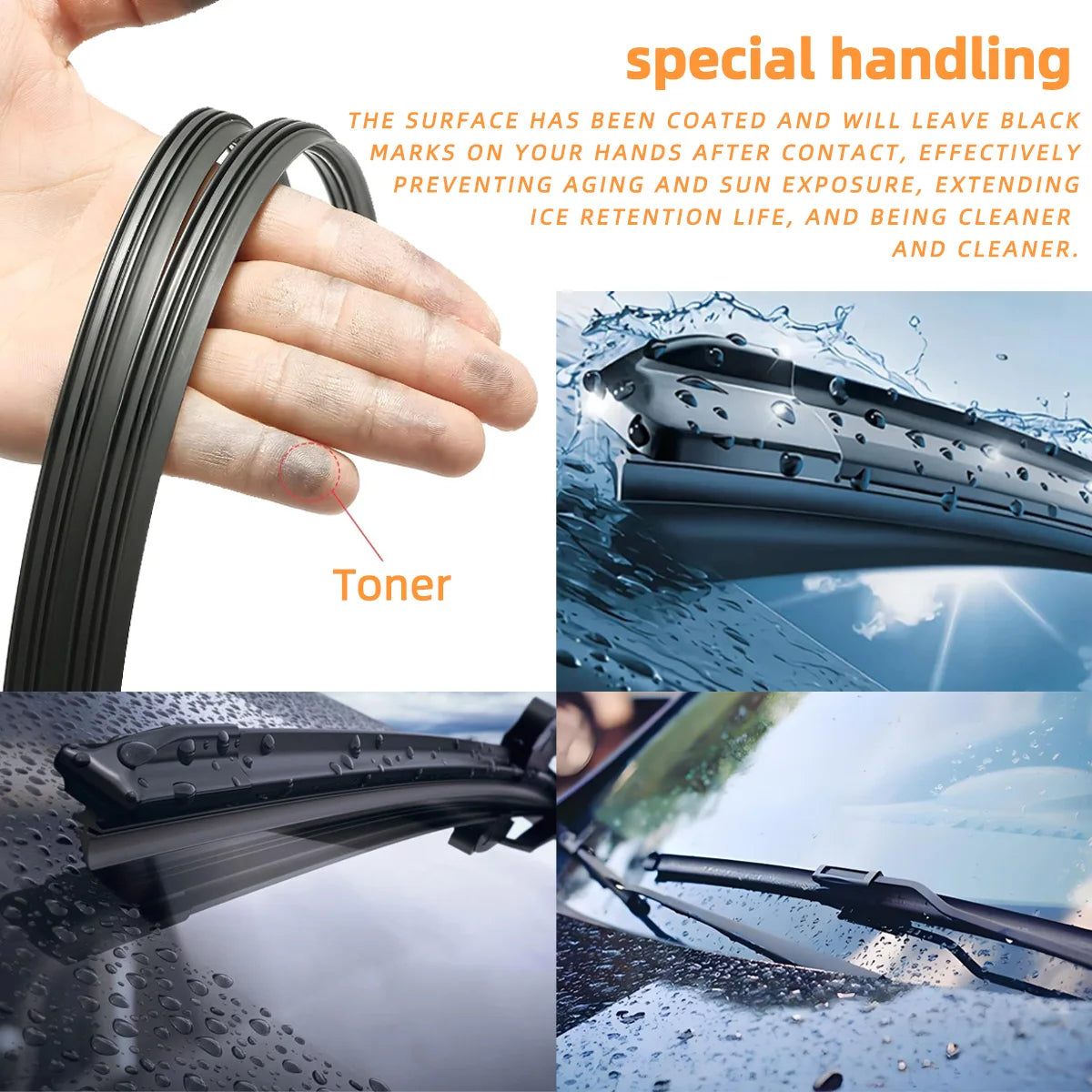 2x Windshield Wiper Blade Rubber Replacement Pair